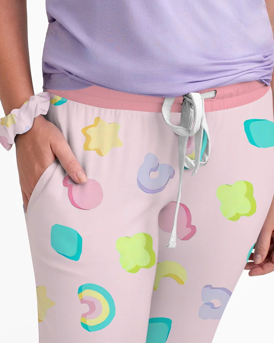 Pastel Lucky Charms Scatter Bamboo Women Pajama Set
