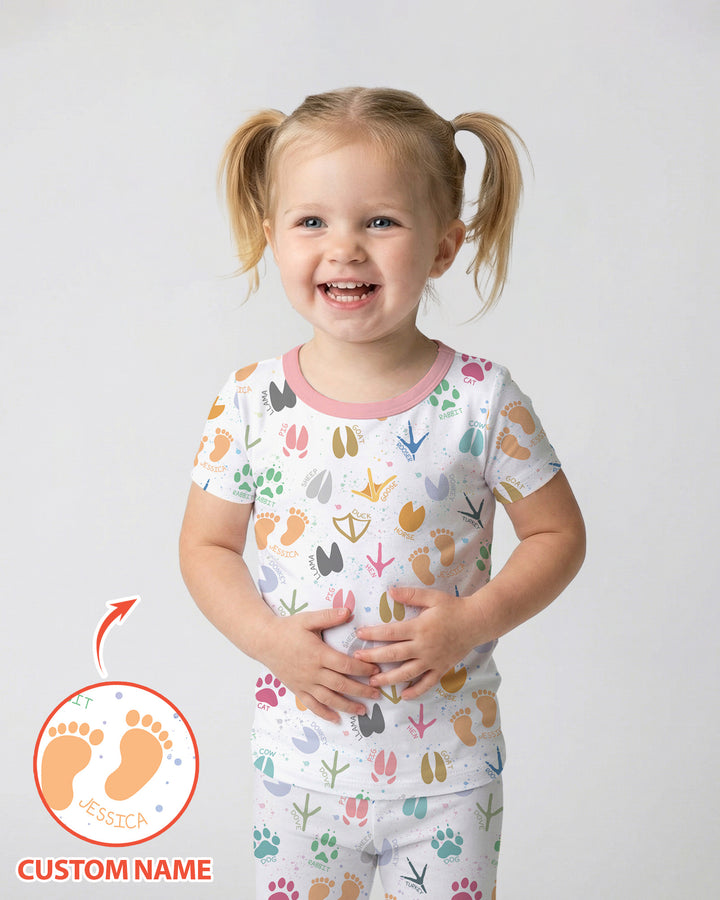 CUSTOM Template Bamboo Two Piece Short Sleeve Pyjamas Set