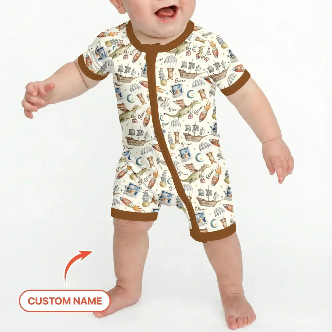 Adventure Dreams Custom Name Bamboo Shorty Zippy