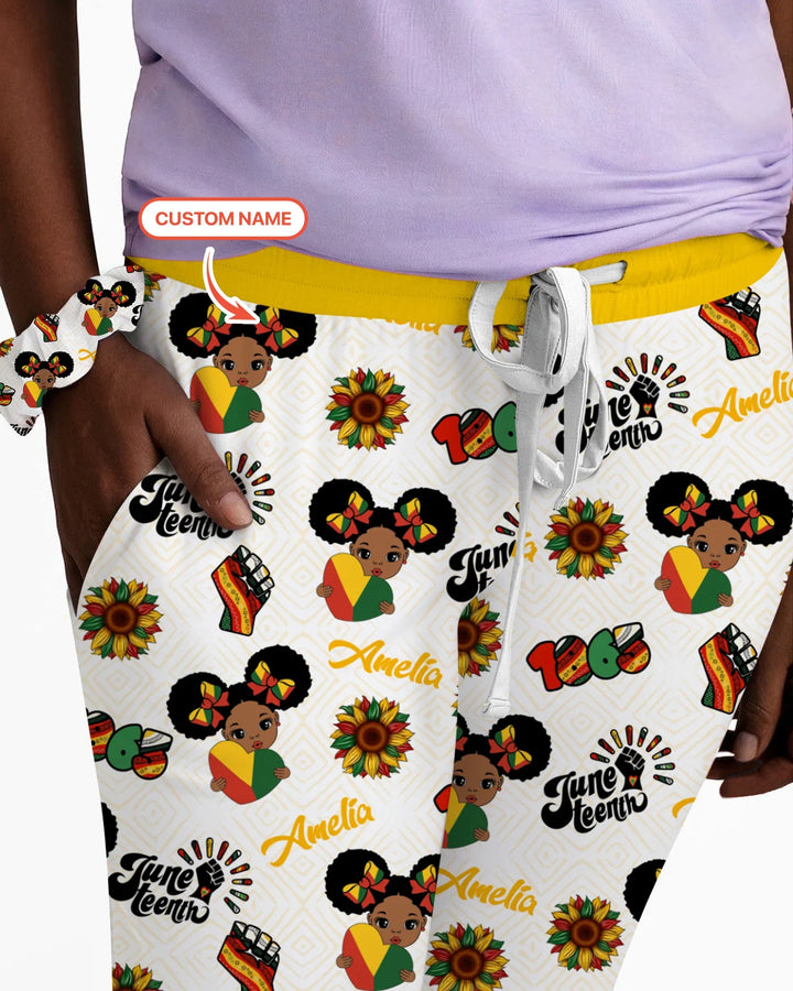 Custom Name Bloom in Freedom Bamboo Women Pajama Set