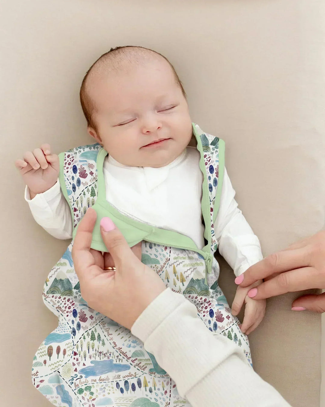 Whimsical Psalms 23 Map Bamboo Sleep Bag