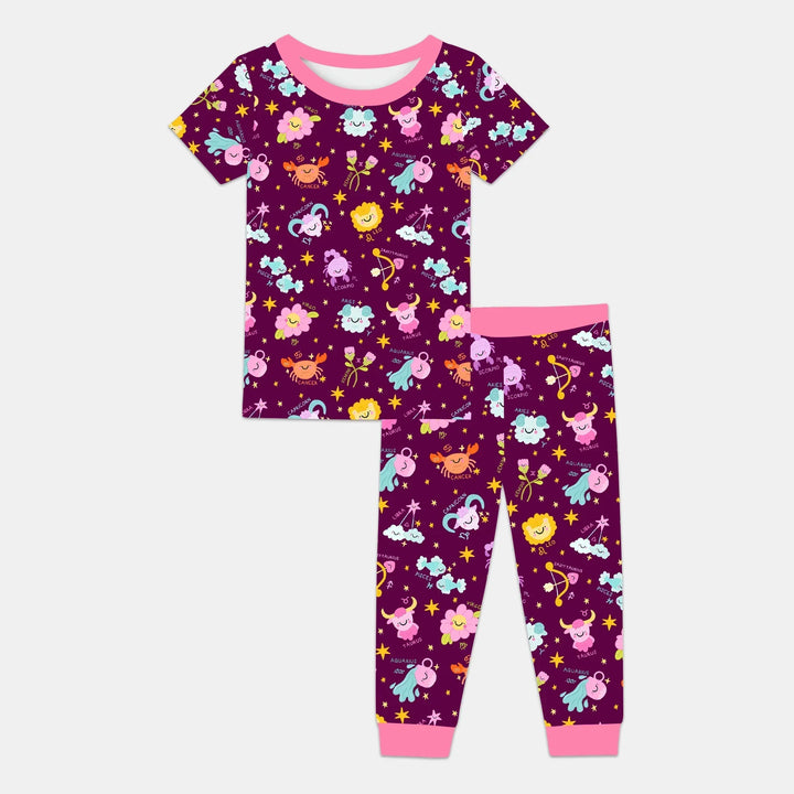 Zodiac Signs Bamboo Two Piece Short Sleeve Pajama Set