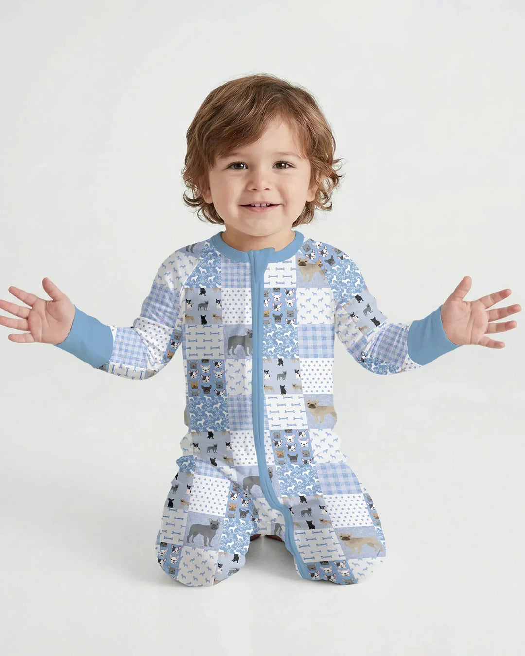 Frenchies Patchwork Family Matching Bamboo Convertible Zippy