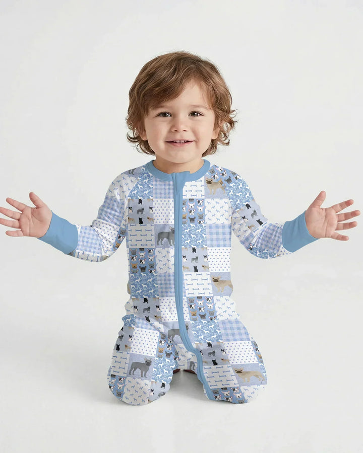 Frenchies Patchwork Family Matching Bamboo Convertible Zippy