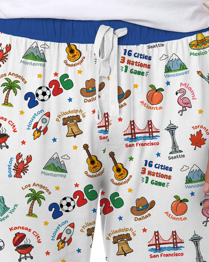Soccer Cup Host Cities 2026 Bamboo Men's Pajama Set