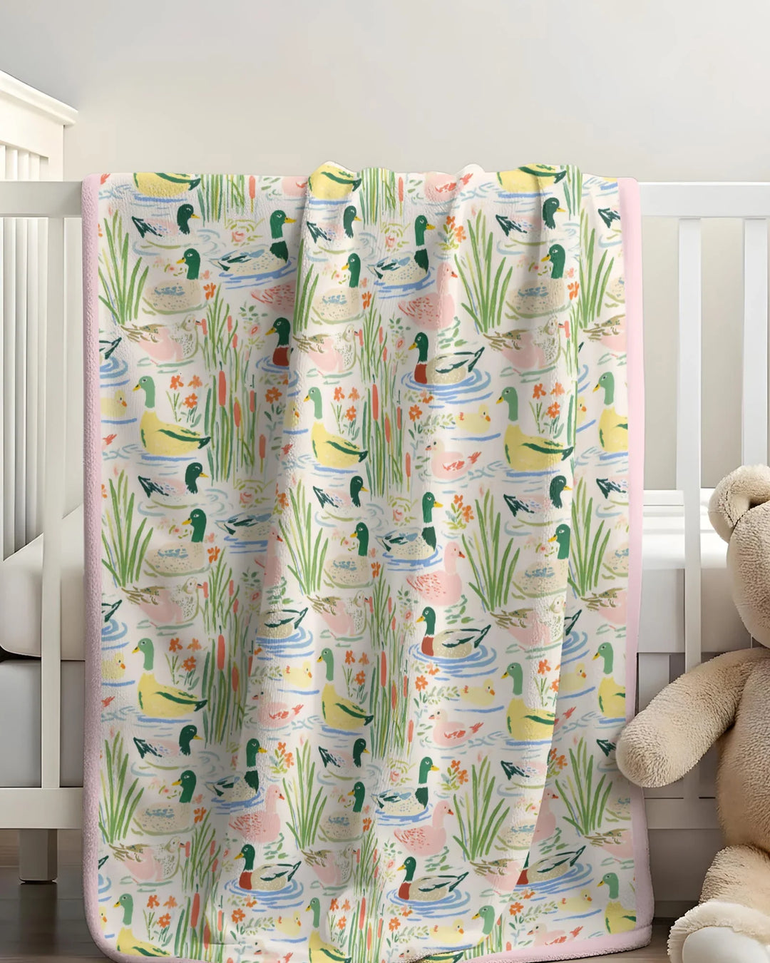 Whimsical Mallard Duck Bamboo Blanket