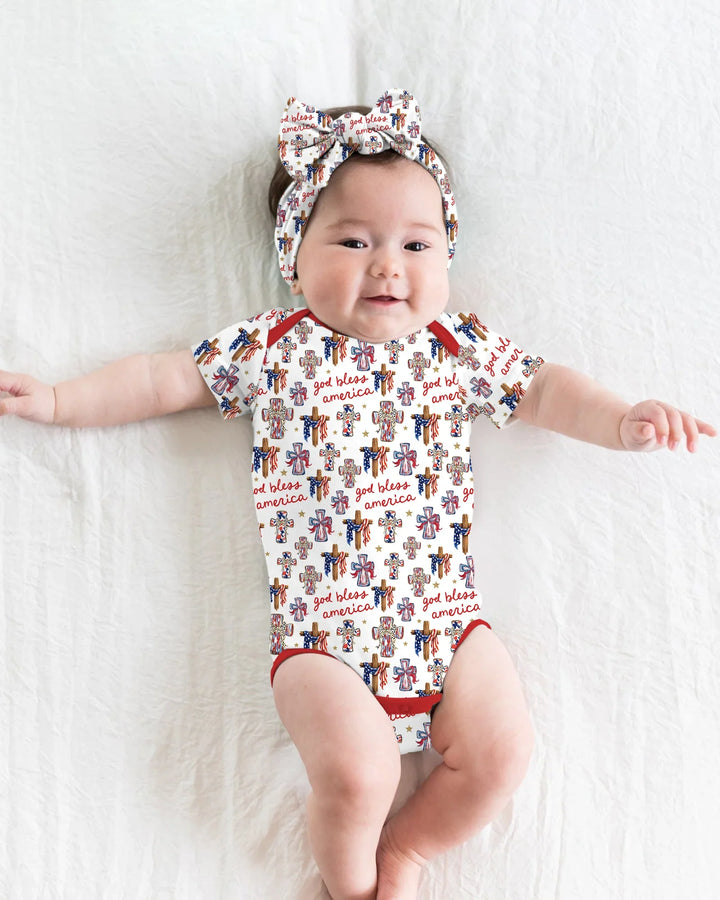 God Bless America Family Matching Bamboo Bodysuit