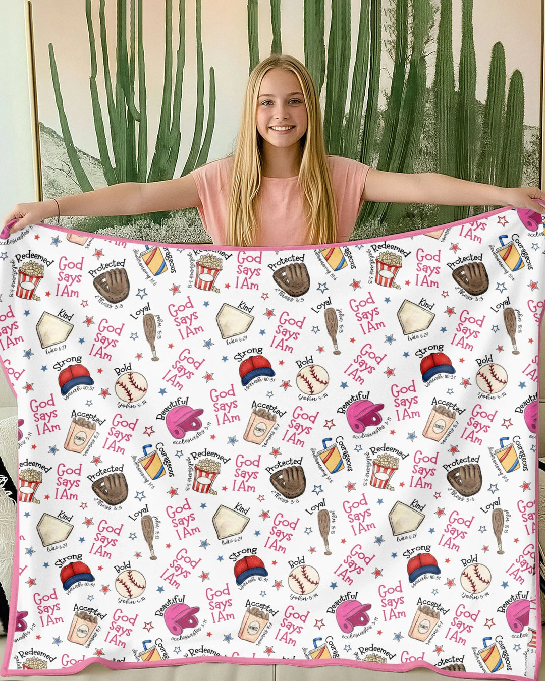 Christian Baseball Bamboo Blanket