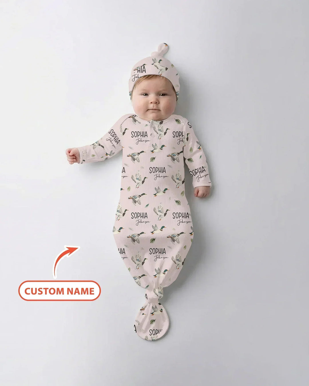 Custom Name Mallard Duck Bamboo Knot Gown