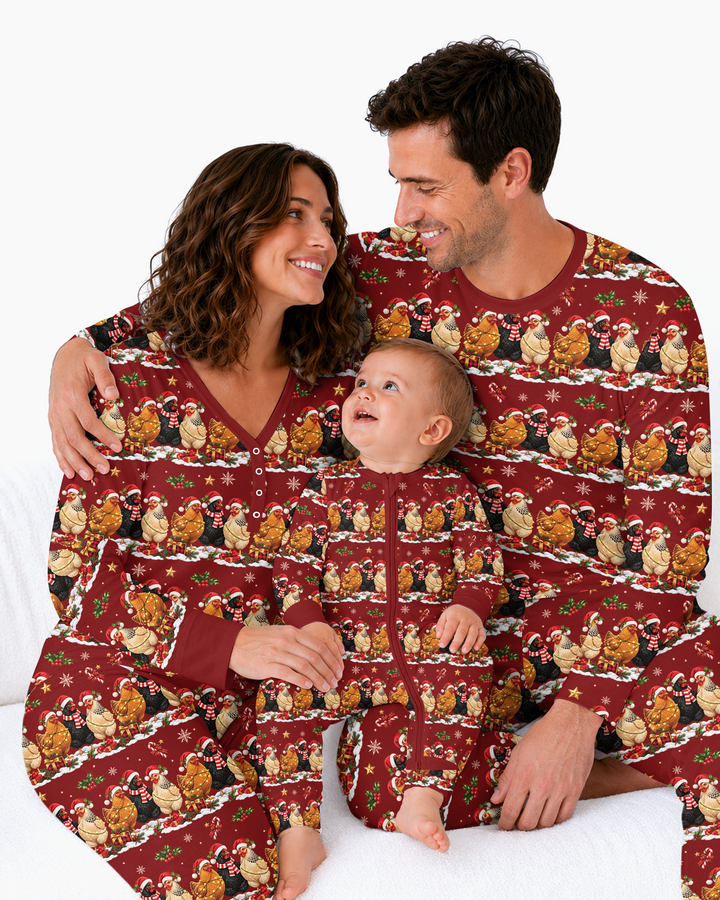 Farm Chicken Christmas Bamboo Women Pajama Set