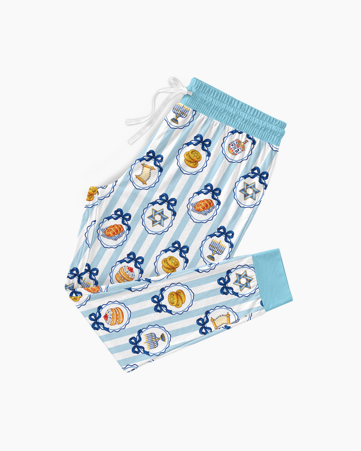 Hanukkah Bows & Blessings Mommy & Me Matching Bamboo Women Pajama Set