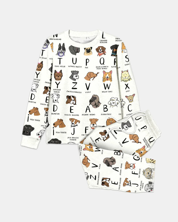 Funny Dogs Alphabet Bamboo Men's Pajama Set