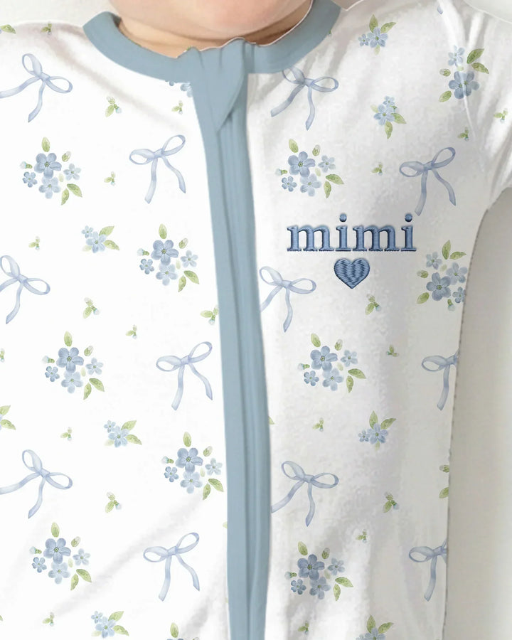 Mommy and Me Matching Embroidered Baby Bamboo Convertible Zippy