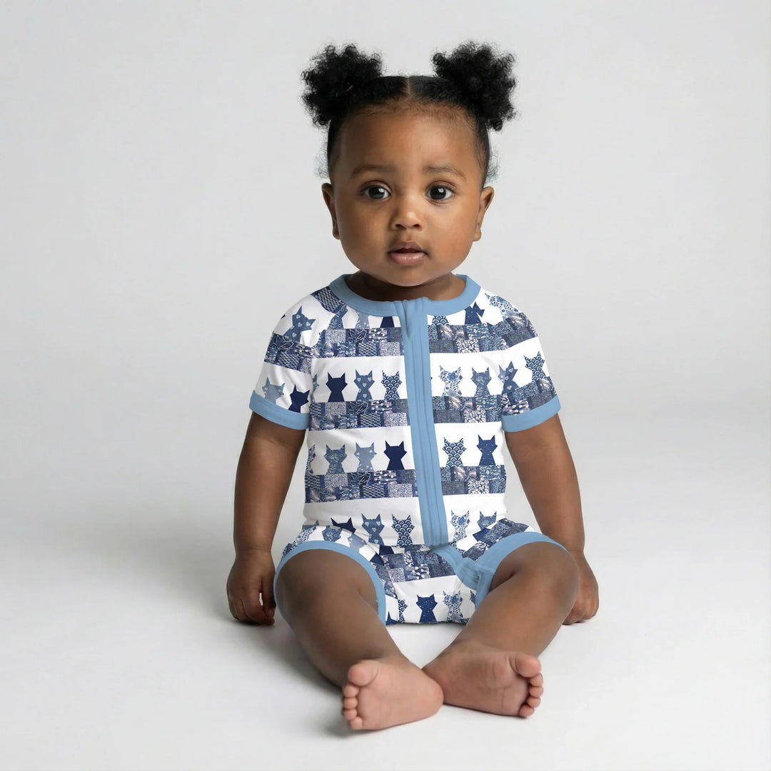 Midnight Feline Bamboo Shorty Zippy