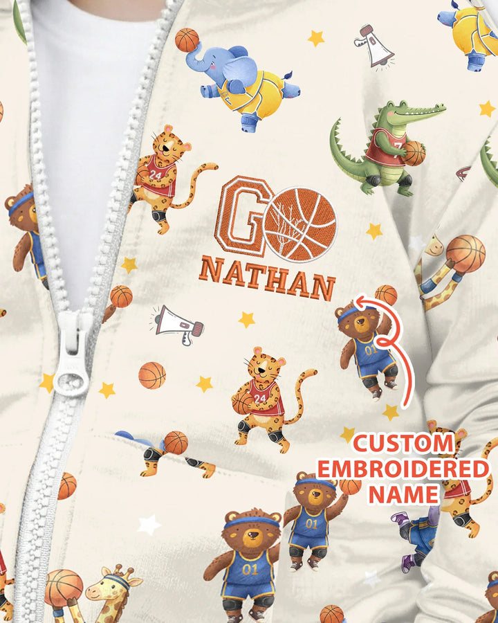 Custom Name Embroidered Wild Hoops Showdown Bamboo Zip Hoodie