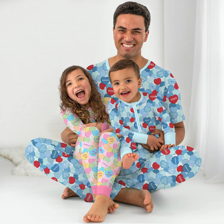 Valentine Candy Crush Family Matching Bamboo Men's Pajama Set