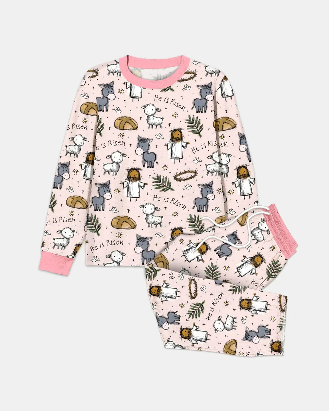 He Is Risen Easter Family Matching Bamboo Men's Pajama Set