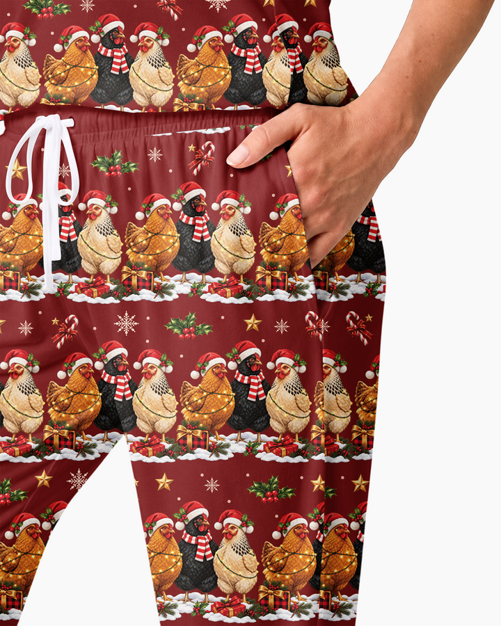 Farm Chicken Christmas Bamboo Women Pajama Set