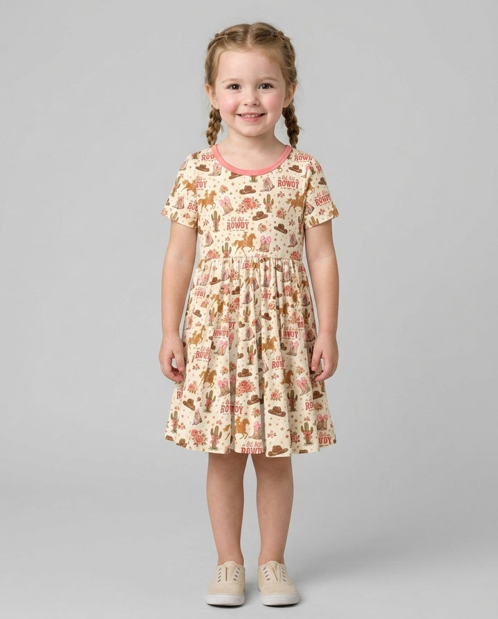 Coquette Cowgirl Lil Bit Rowdy Bamboo Twirl Dress