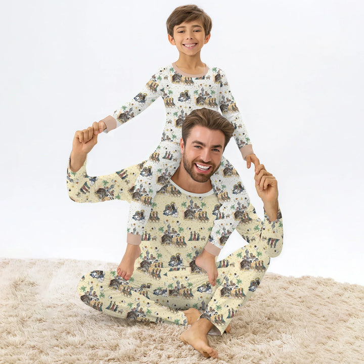 Nativity Christmas Family Matching Family Bamboo Men's Pajama Set