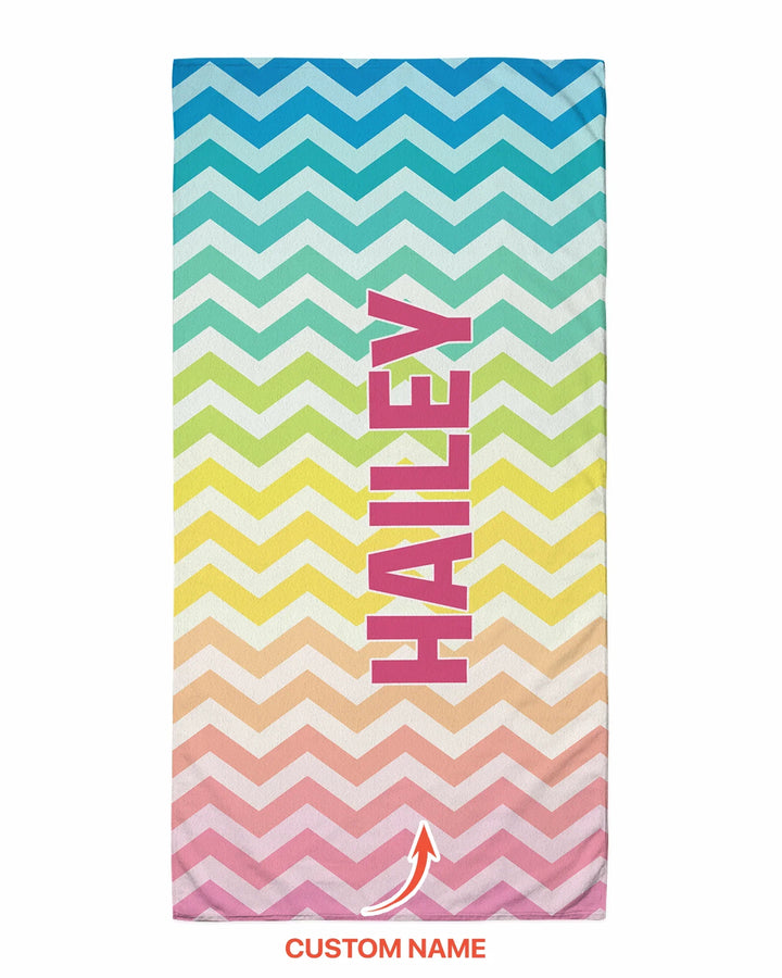 Custom Name Pretty Pattern Bamboo Beach Towel