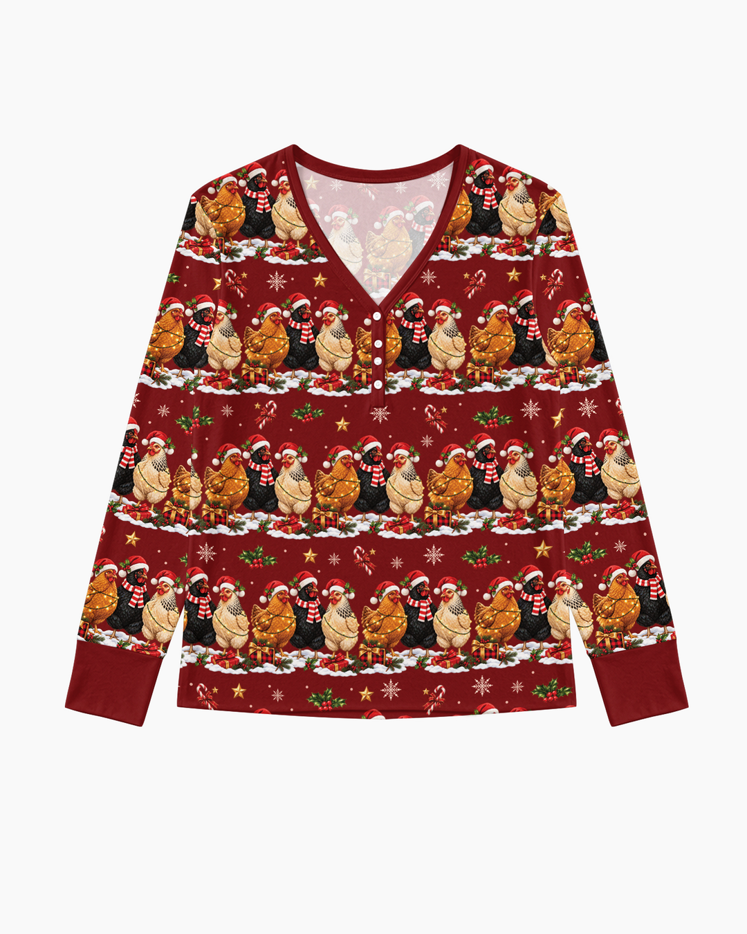 Farm Chicken Christmas Bamboo Women Pajama Set
