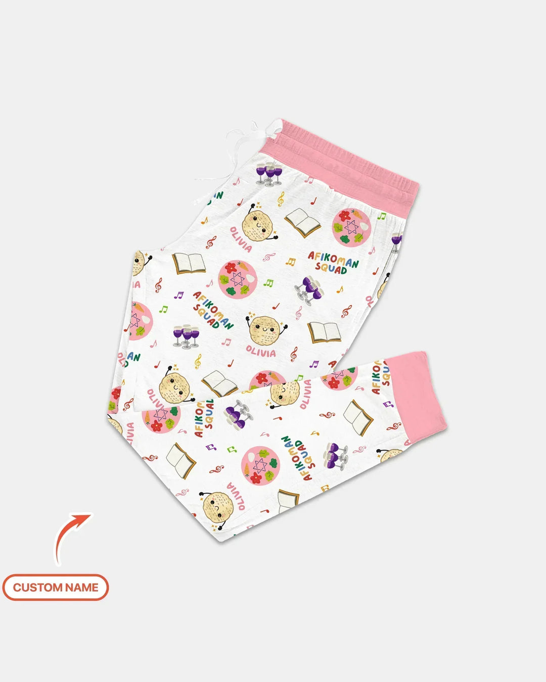 Custom Name Passover Afikoman Squad Bamboo Women Pajama Set