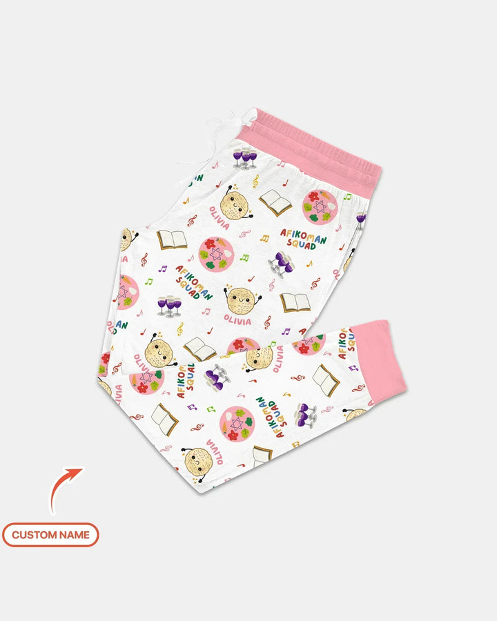 Custom Name Passover Afikoman Squad Bamboo Women Pajama Set