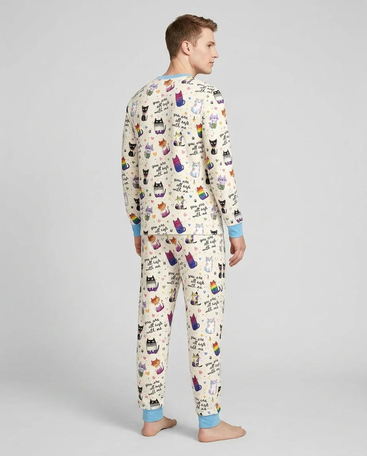 Loved & Safe Kitties Family Matching Bamboo Men's Pajama Set