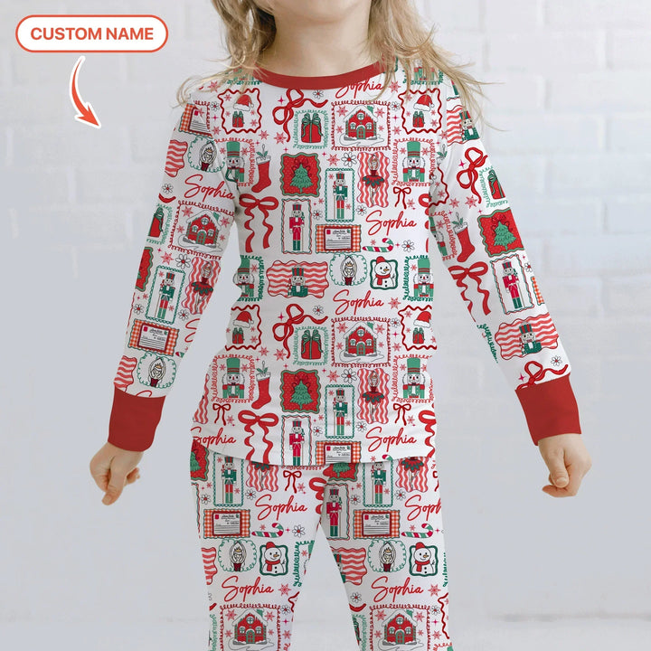 Personalized Nutcracker Parade Two Piece Long Sleeve Pajama Set , Personalized Nutcracker Parade Two Piece Long Sleeve Pajama Set - 12-18M