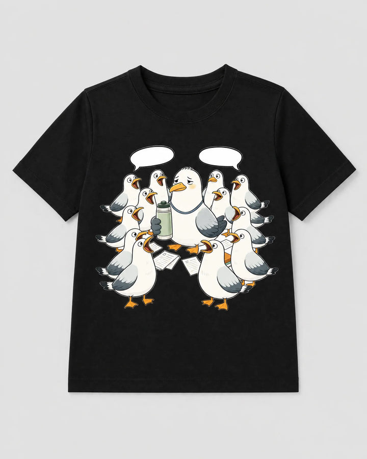Custom Funny Seagull Bamboo Crewneck T-Shirt