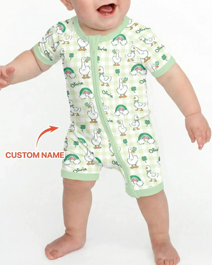 Custom Name Lucky Ducks Bamboo Shorty Zippy