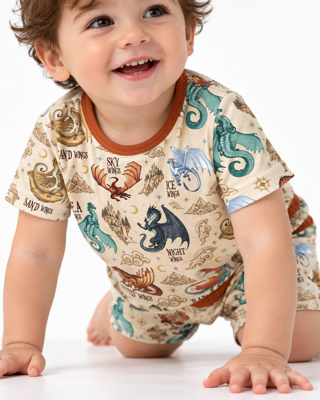 Elemental Dragons Bamboo Two Piece Short Sleeve Shorts Pajama Set