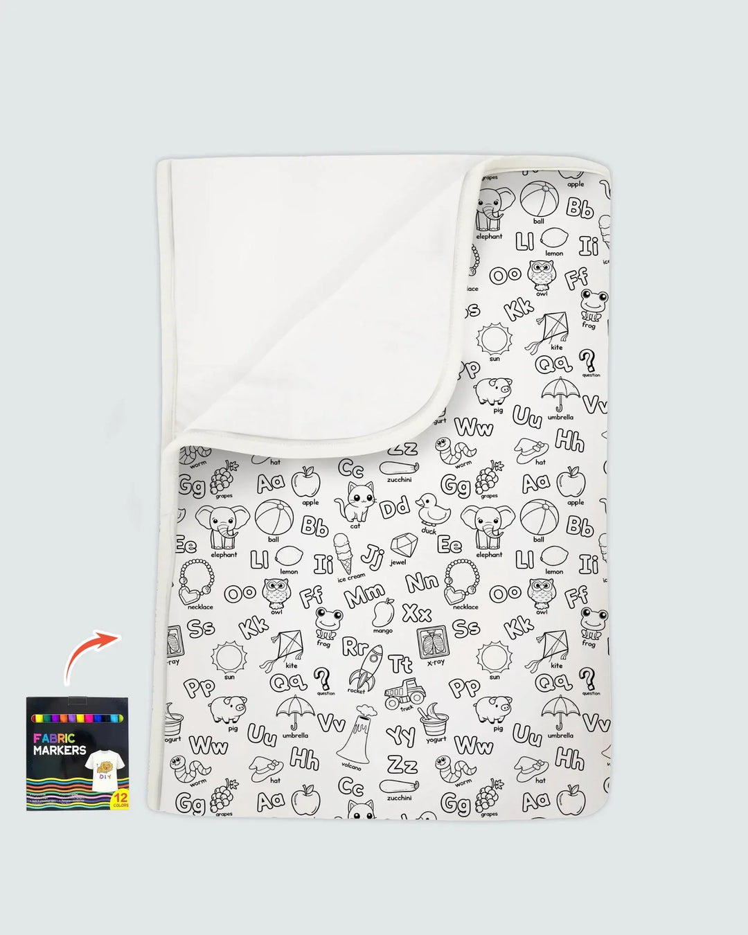 All Colorable Alphabet Bamboo Blanket
