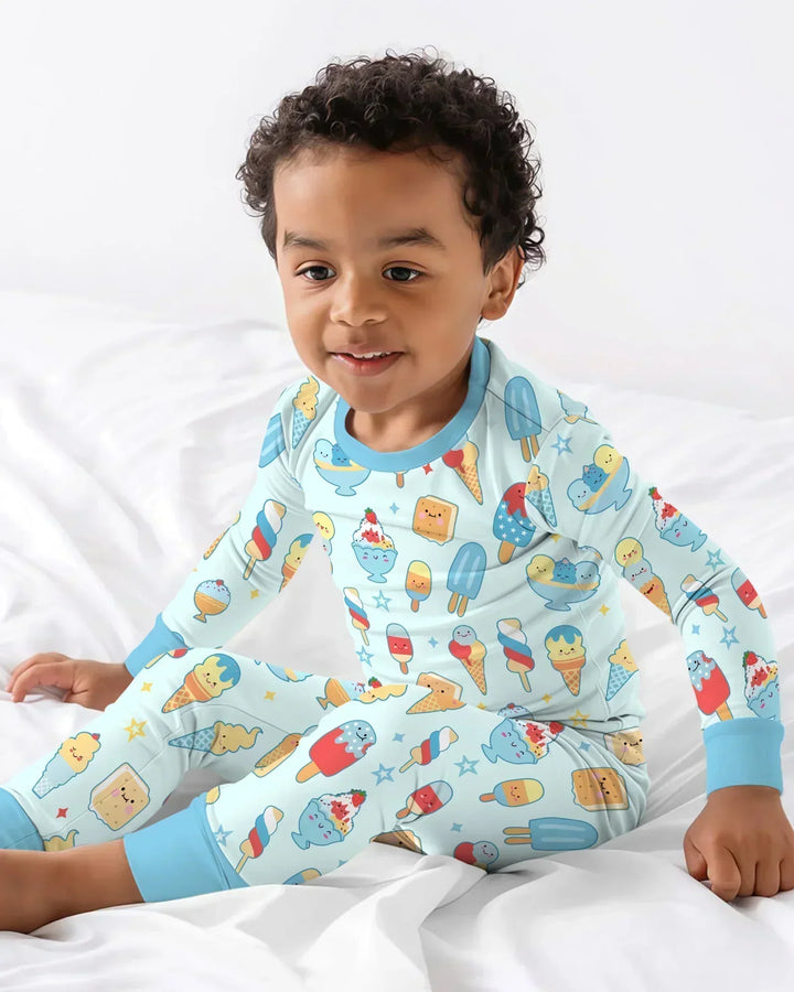 American Ice cream Bamboo Two Piece Long Sleeve Pajama Set