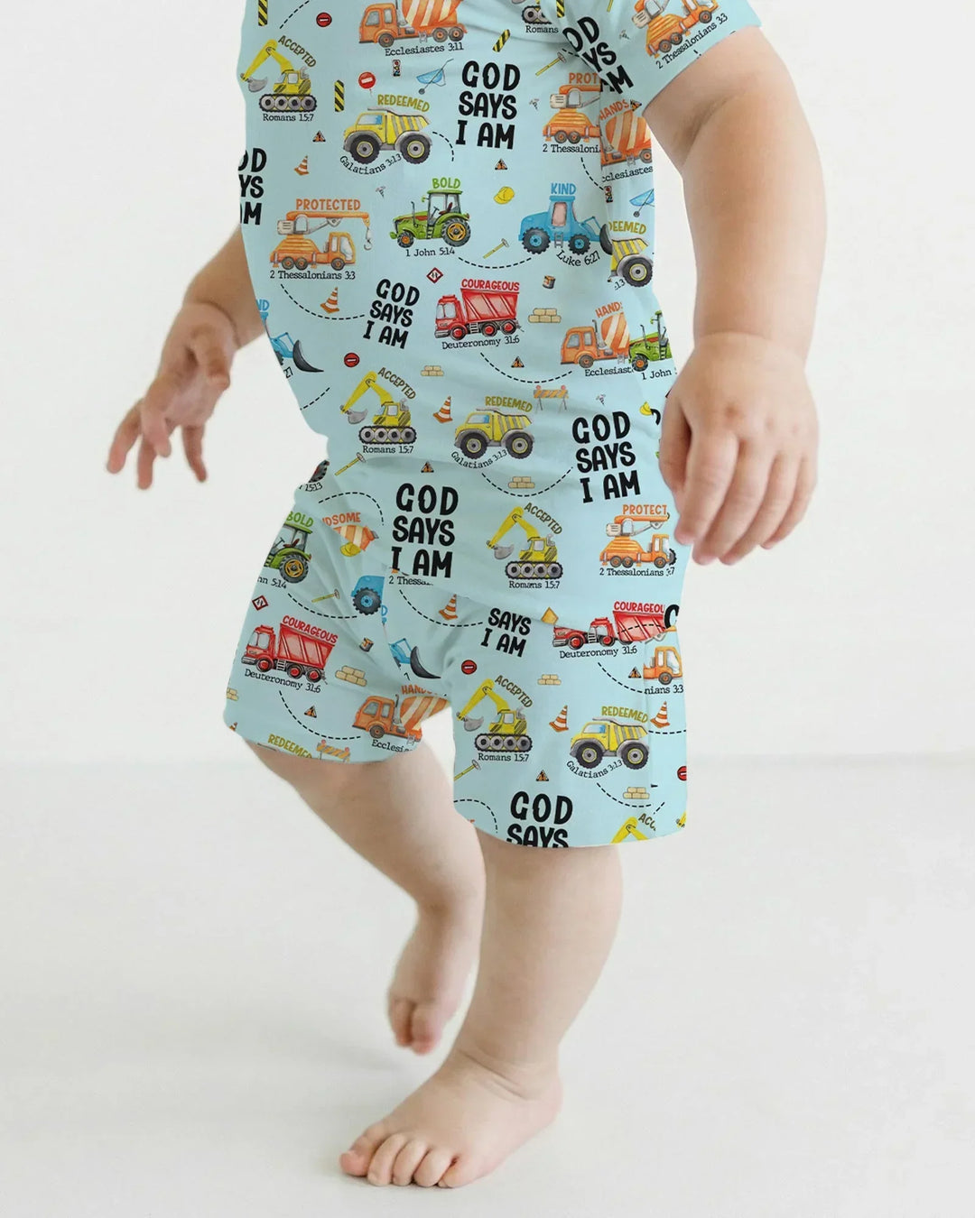 God Says I Am Boy Bamboo Two Piece Short Sleeve Shorts Pajama Set