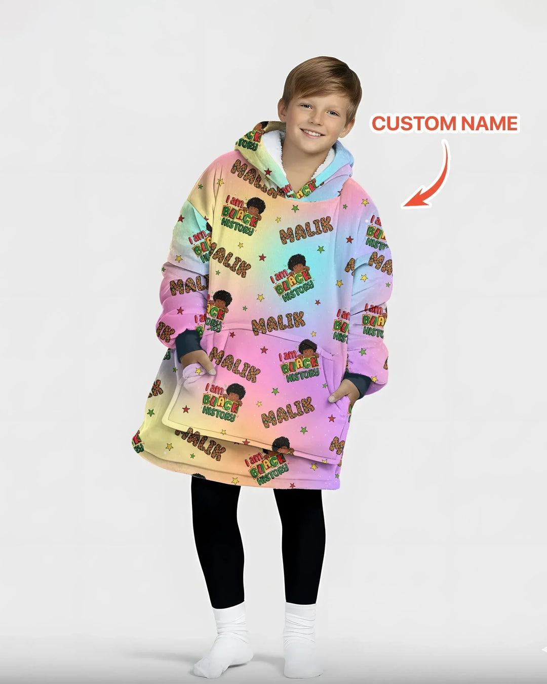 Custom Name I Am Black History Custom Bamboo Blanket Hoodie