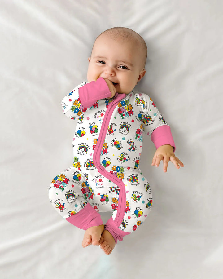 God Says I Am Autism Awareness Bamboo Convertible Zippy