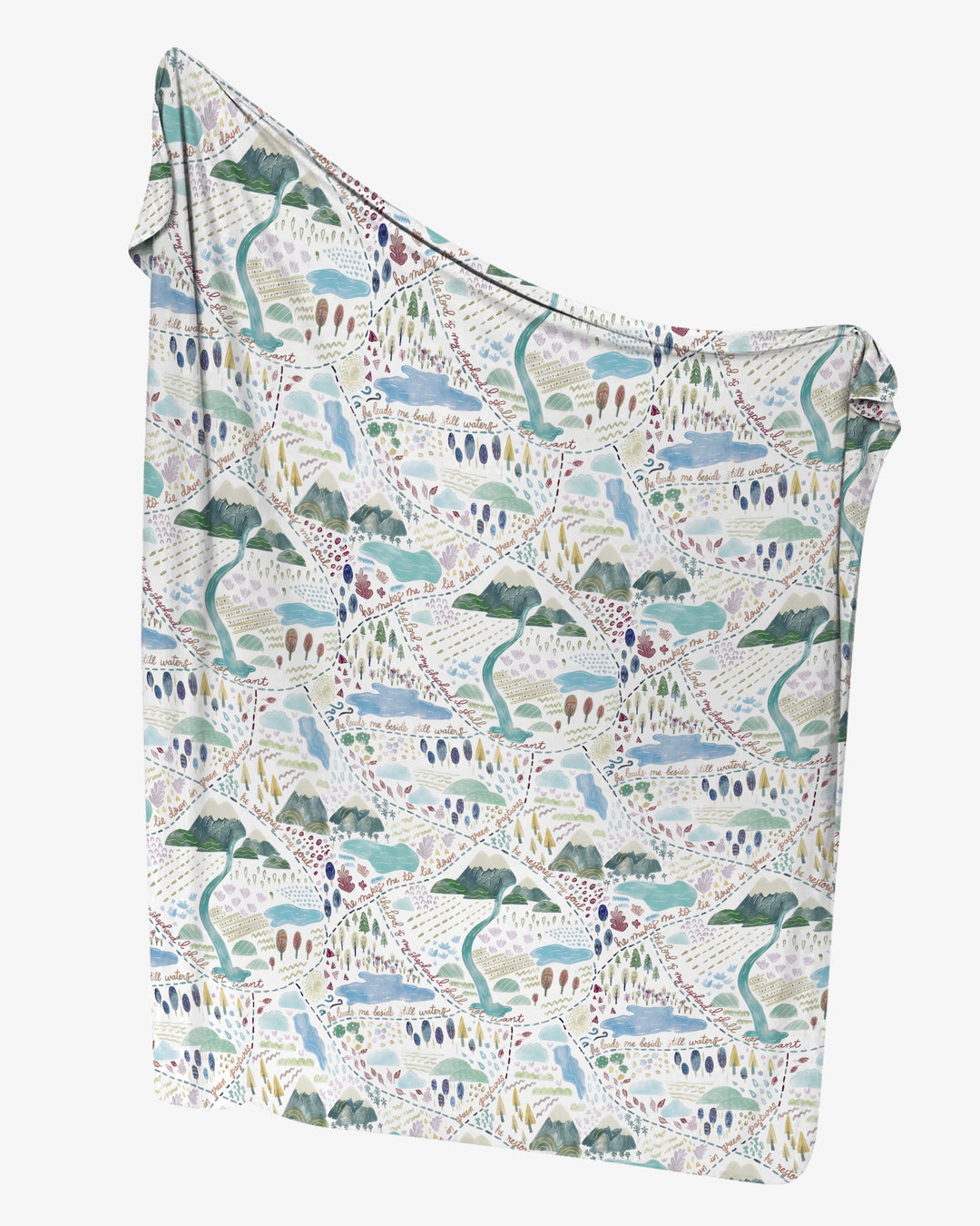 Whimsical Psalms 23 Map swaddle blanket