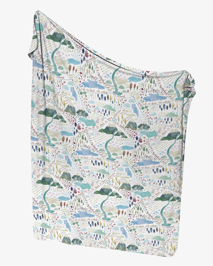 Whimsical Psalms 23 Map swaddle blanket