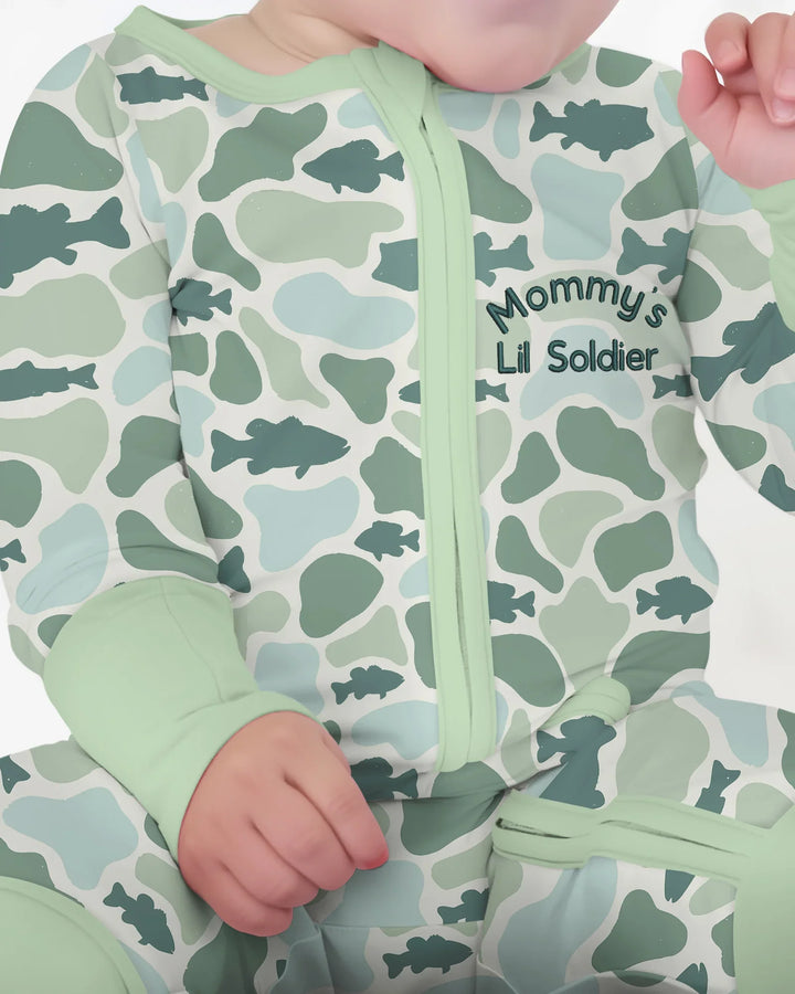 Lil Soldier Embroidered Bamboo Convertible Zippy