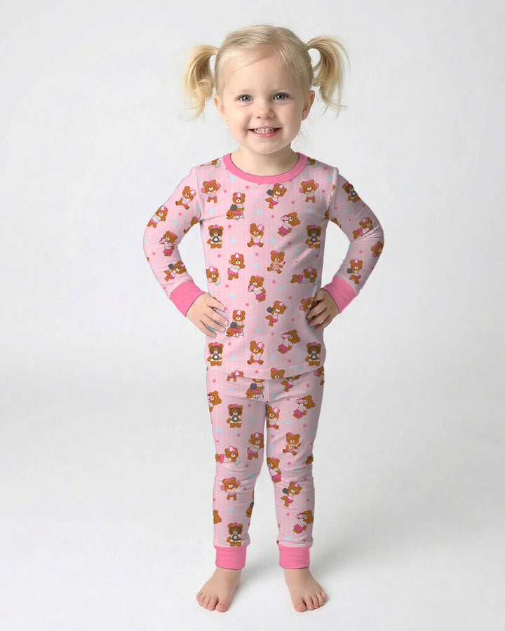 Born To Play Baseball Bamboo Two Piece Long Sleeve Pajama Set