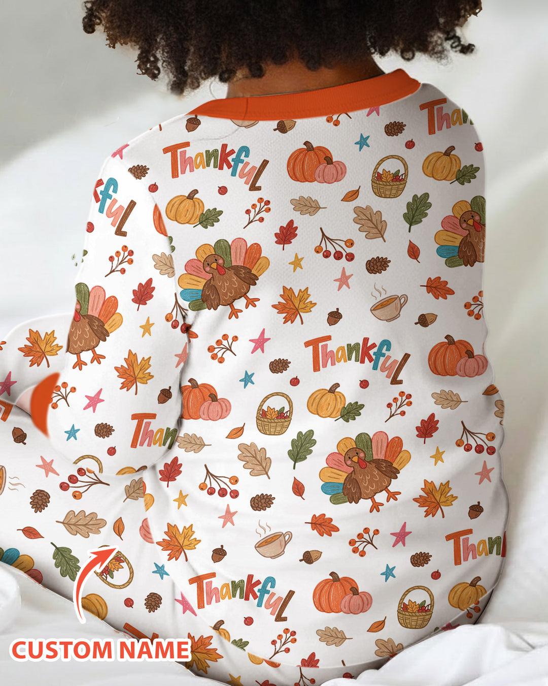 Thankful Turkey Bamboo Two Piece Long Sleeve Pajama Set