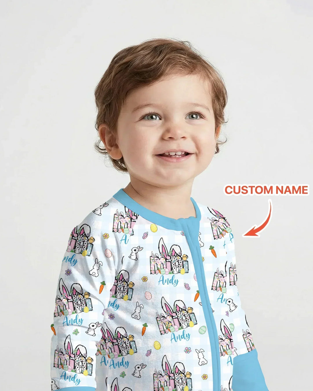 Custom Name Easter Family Matching Bamboo Convertible Zippy