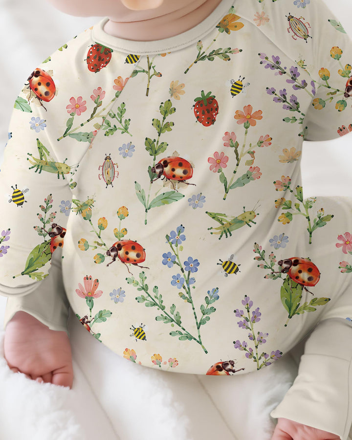 Ladybug Floral Wild Flower Vintage Bamboo Convertible Zippy