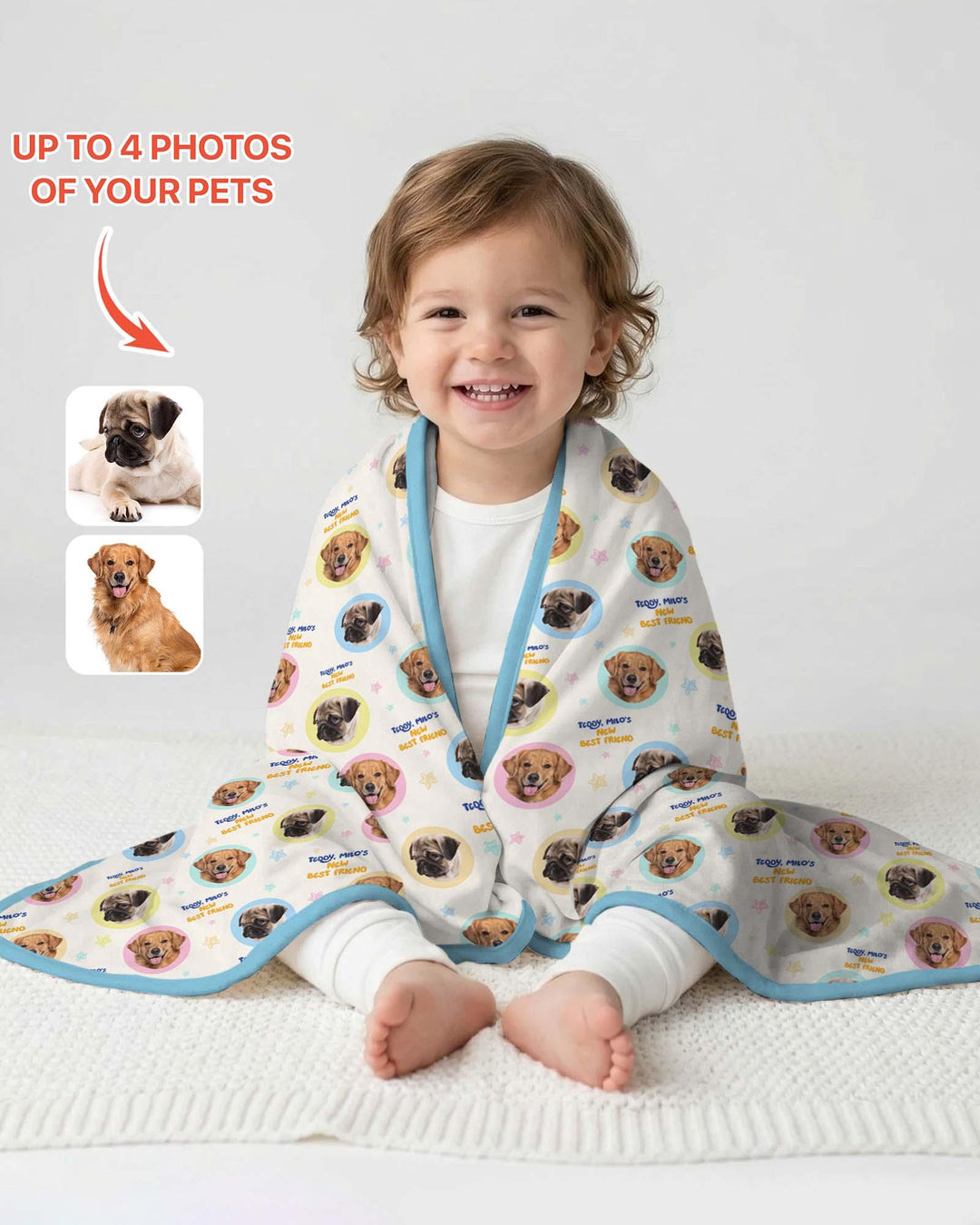 New Best Friend Custom Name And Pet Photos Blanket