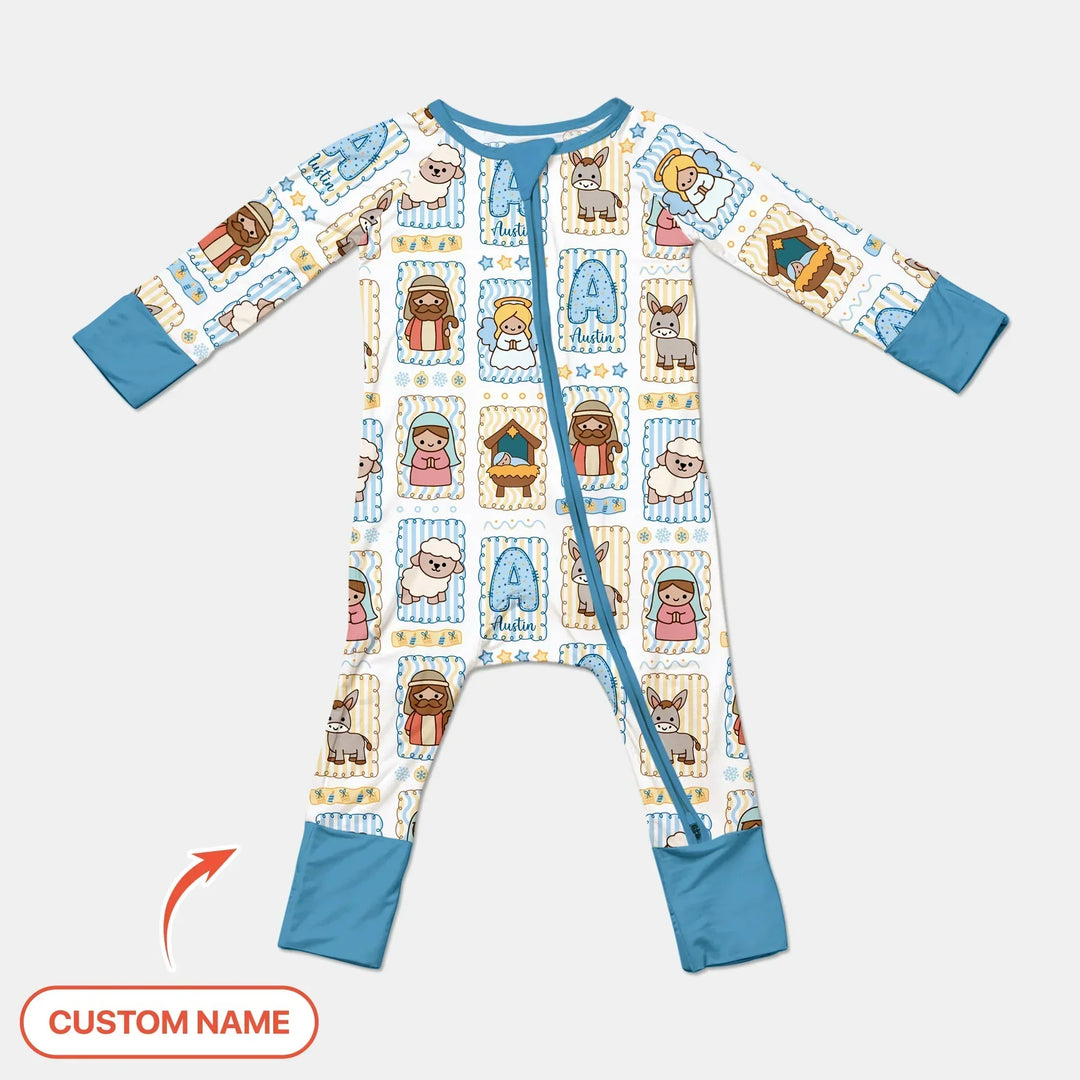 Custom Name Christmas Nativity Bamboo Convertible Zippy