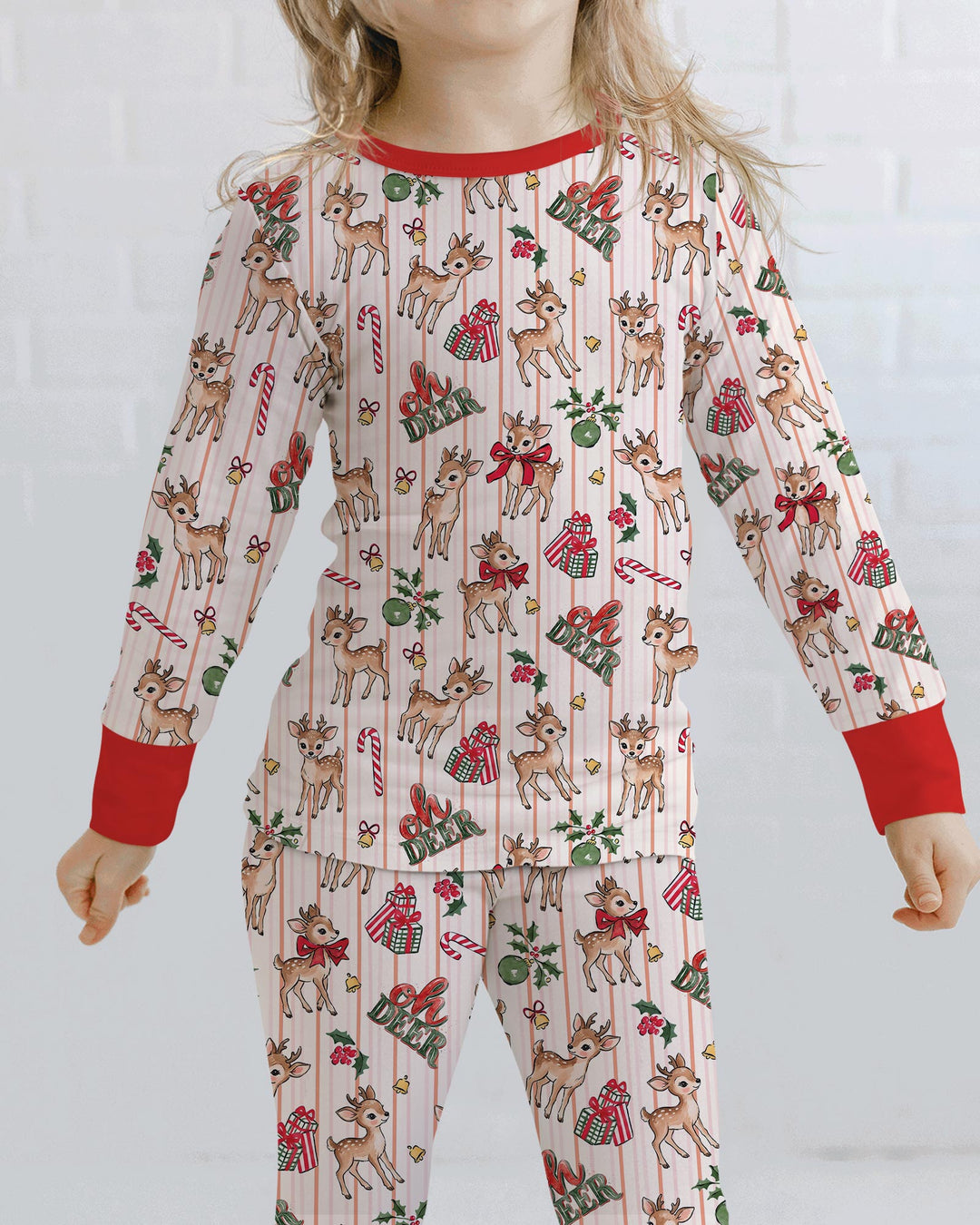 Oh Deer Mommy & Me Matching Bamboo Two Piece Long Sleeve Pajama Set