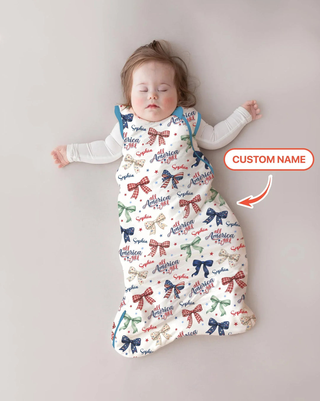 Custom Name All American Girl Bamboo Sleep Bag