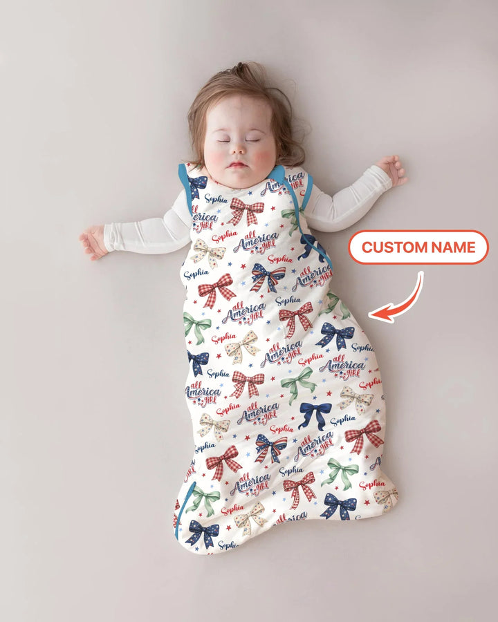 Custom Name All American Girl Bamboo Sleep Bag
